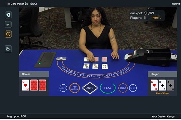 Live DealerTri Card Poker Table